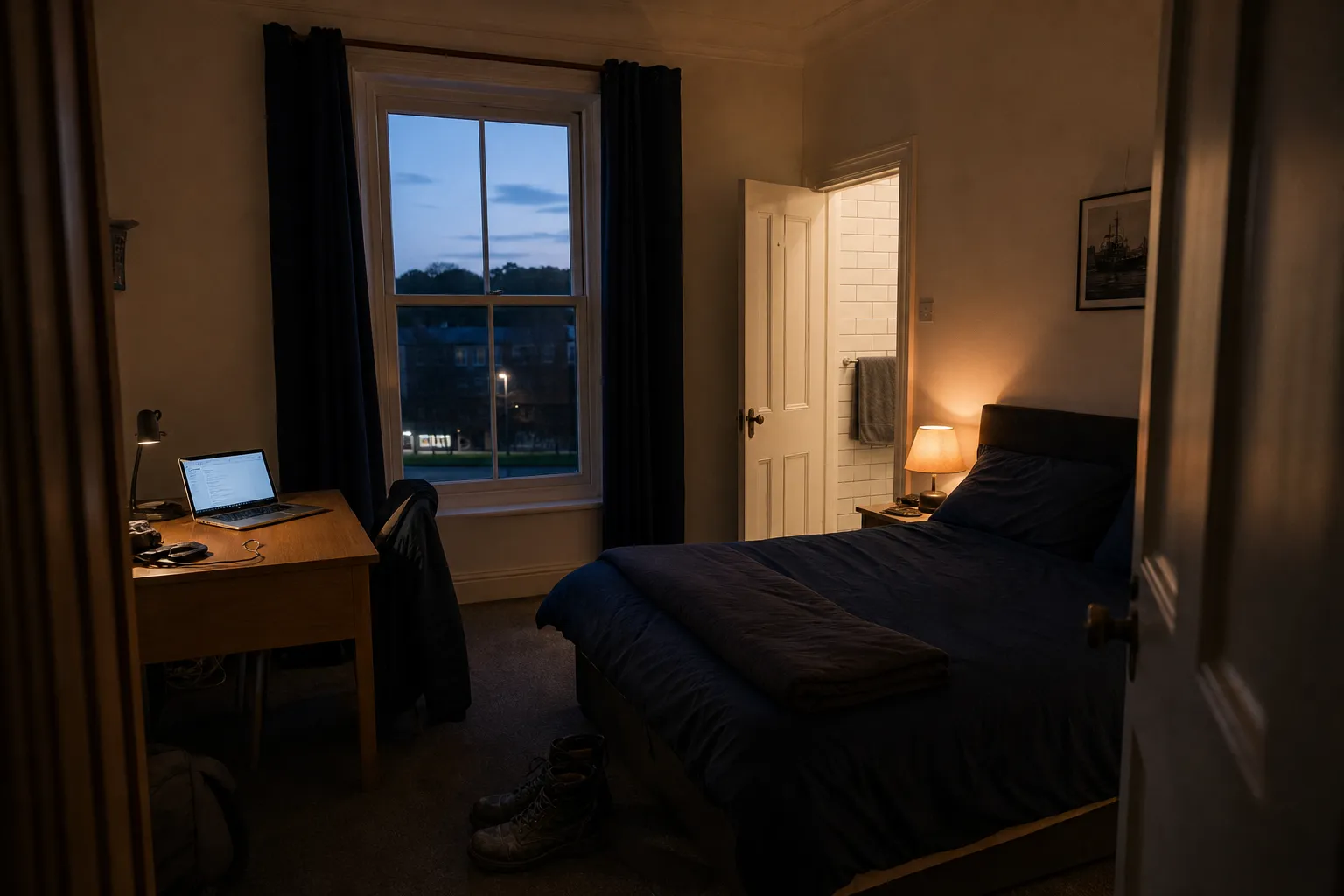 En-suite room at Ocean Street — settle in after a long shift